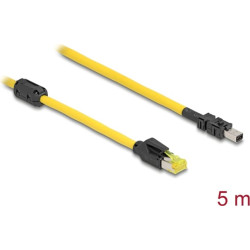Delock Cable RJ45 plug Cat.6 to Mini I/O 8 pin D-shape type 2 plug 5 m yellow