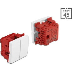 Delock Easy 45 2-gang Switch 1-pole 1-way 45 x 45 mm, white