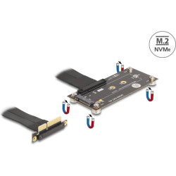 Delock Adapter PCIe 3.0 x4 male 90° angled to M.2 Key M female with cable 10 cm