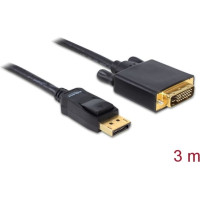 Delock Cable DisplayPort 1.3 male > DVI 24+1 male passive 3 m black