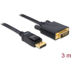 Delock Cable DisplayPort 1.3 male > DVI 24+1 male passive 3 m black