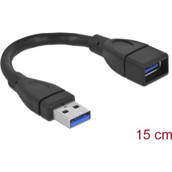 Delock Extension cable USB 3.0 Type-A male > USB 3.0 Type-A female 15 cm black
