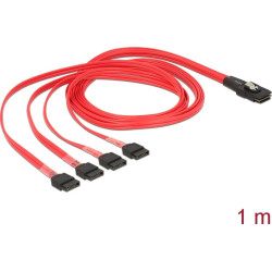 Delock Cable mini SAS SFF-8087  4 x SATA 7 pin 1 m