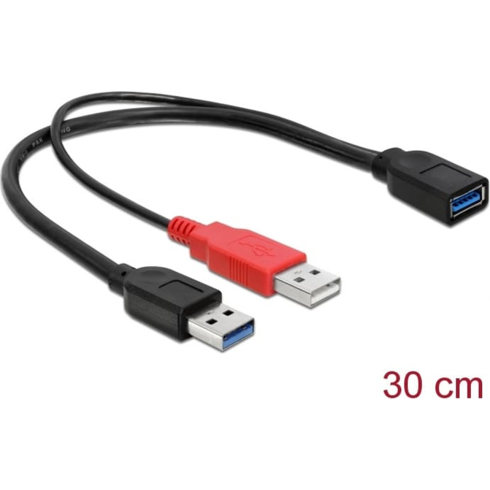 Delock Cable USB 3.0 type A male + USB type A male > USB 3.0 type A female