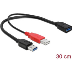 Delock Cable USB 3.0 type A male + USB type A male > USB 3.0 type A female