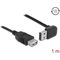 Delock Extension cable EASY-USB 2.0 Type-A male angled up / down > USB 2.0 Type-A female black 1 m