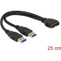 Delock Cable USB 3.0 Pin header male > 2 x USB 3.0 Type-A male 25 cm
