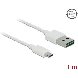 Delock Cable EASY-USB 2.0 Type-A male > EASY-USB 2.0 Type Micro-B male 1 m white