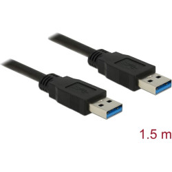 Delock USB 5 Gbps Cable Type-A male to Type-A male 1.5 m black