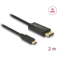 Delock Cable USB Type-C™ male > DisplayPort male (DP Alt Mode) 4K 60 Hz 2 m black