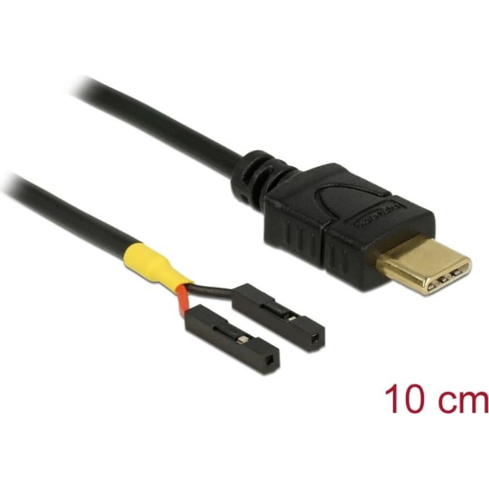 Delock Cable USB Type-C™ male > 2 x pin header female separate power 10 cm