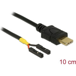 Delock Cable USB Type-C™ male > 2 x pin header female separate power 10 cm