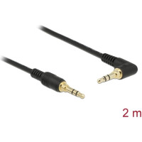 Delock Stereo Jack Cable 3.5 mm 3 pin male > male angled 2 m black