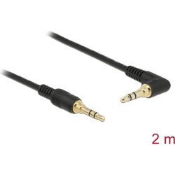 Delock Stereo Jack Cable 3.5 mm 3 pin male > male angled 2 m black