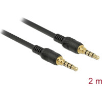 Delock Klinkenkabel 3,5 mm 4 Pin Stecker > Stecker 2 m schwarz