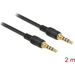 Delock Klinkenkabel 3,5 mm 4 Pin Stecker > Stecker 2 m schwarz