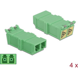 Delock Optical Fiber Coupler with laser protection flip LC Duplex female to LC Duplex female 4 pieces