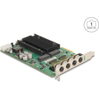 Delock PCI Express x4 Card to 4 x M12 Gigabit LAN PoE+
