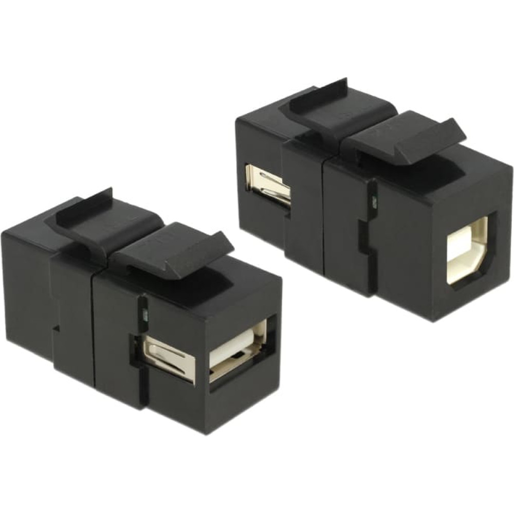 Delock Keystone Module USB 2.0 A female > USB 2.0 B female black