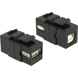 Delock Keystone module USB 2.0 A female  USB 2.0 B female black