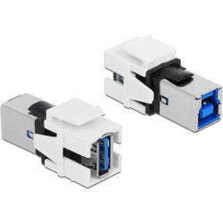 Delock Keystone Module USB 3.0 A female > USB 3.0 B female white