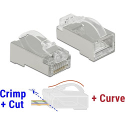 Delock RJ45 Crimp+Cut+Curve plug Cat.6 STP 20 pieces