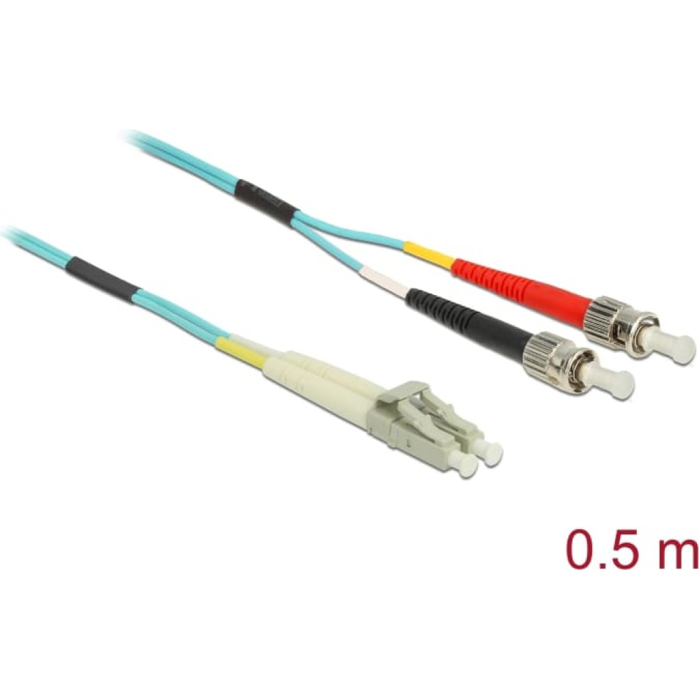 Delock Cable Optical Fibre LC to ST Multi-mode OM3 0.5 m