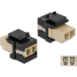 Delock Keystone Module LC Duplex female to LC Duplex female beige / black