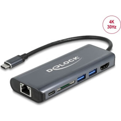 Delock USB Type-C™ 3.1 Docking Station HDMI 4K 30 Hz, Gigabit LAN and USB PD function