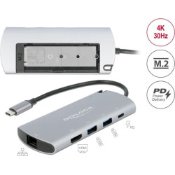Delock USB Type-C™ Docking Station with M.2 Slot - 4K HDMI / USB / LAN / PD 3.0