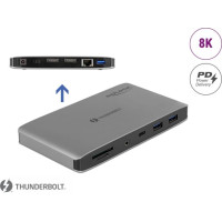 Delock Thunderbolt™ 3 Docking Station 8K - Dual DisplayPort / USB / LAN / SD / Audio / PD 3.0
