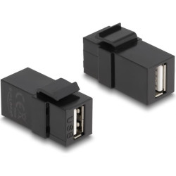 Delock Keystone Module USB 2.0 A female to USB 2.0 A female black
