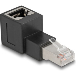 Delock RJ45 plug to RJ45 jack Adapter Cat.6A 90° upwards angled