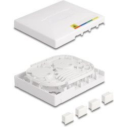 Delock Optical Fiber Connection Box FTTH for wall mounting for 4 x SC Simplex or LC Duplex white