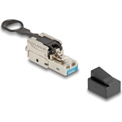 Delock RJ45 plug field-assembly Cat.6A with push and pull latch tool-free