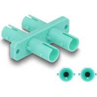 Delock Optical Fiber Coupler ST Duplex female to ST Duplex female aqua