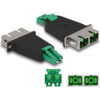 Delock Optical Fiber Hybrid Coupler LC Duplex male to SC Duplex female green