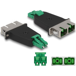 Delock Optical Fiber Hybrid Coupler LC Duplex male to SC Duplex female green