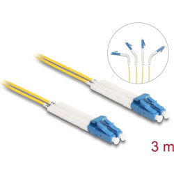Delock Optical Fiber Cable LC Duplex to LC Duplex singlemode OS2 angled 3 m