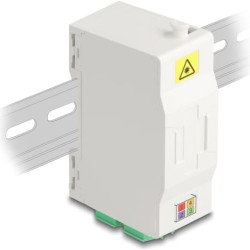 Delock Optical Fiber Connection Box for DIN rail with splice holder and 4 x LC Duplex coupler