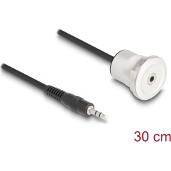 Delock Stereo 3.5 mm 3 pin built-in female with cable male 30 cm aluminium
