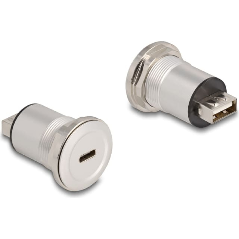Delock USB 2.0 Type-C™ to Type-A built-in female aluminium