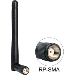 Delock WLAN 802.11 b/g/n Antenna RP-SMA plug 2 dBi omnidirectional with tilt joint black