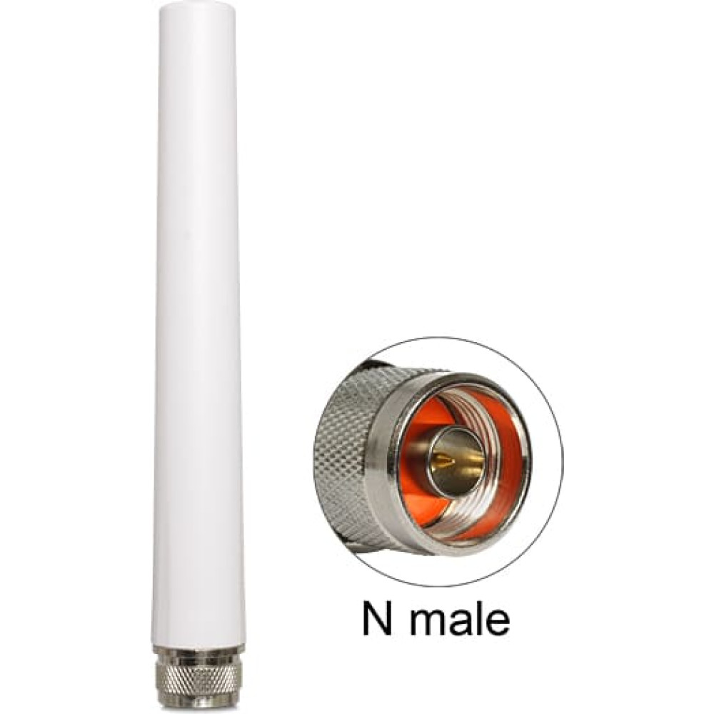Delock WLAN 802.11 b/g/n Antenna N plug 5 dBi omnidirectional fixed outdoor white
