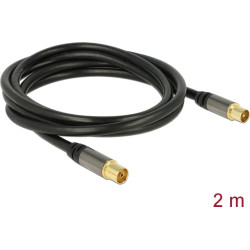 Delock Antenna Cable IEC Plug > IEC Jack RG-6/U 2 m black