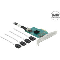 Delock PCI Express x4 Card to 4 x SATA 6 Gb/s RAID and HyperDuo - Low Profile Form Factor