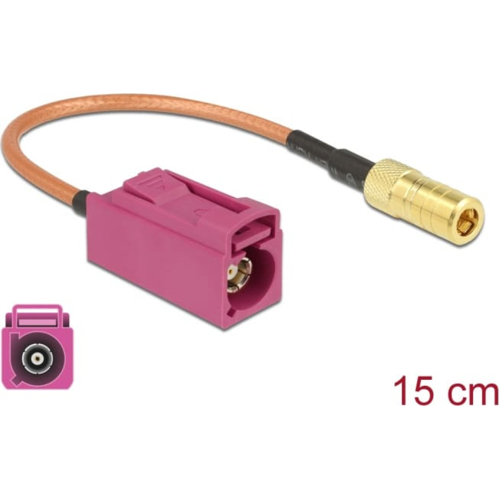Delock Antenna Cable FAKRA H jack > SMB jack RG-316 15 cm