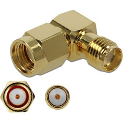 Delock Adapter RP-SMA plug to SMA jack 90° 10 GHz