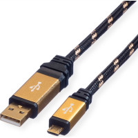 ROLINE GOLD USB 2.0 Cable, USB Type A M - Micro USB B M 0.8 m