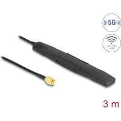 Delock 5G LTE, WLAN Antenna SMA plug 2,5 dBi omnidirectional fixed black self-adhesive